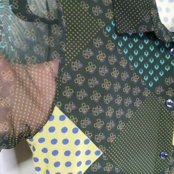 Urban Outfitters UO Dottie Mini Shirt Dress Green Mesh - Picture 13 of 14